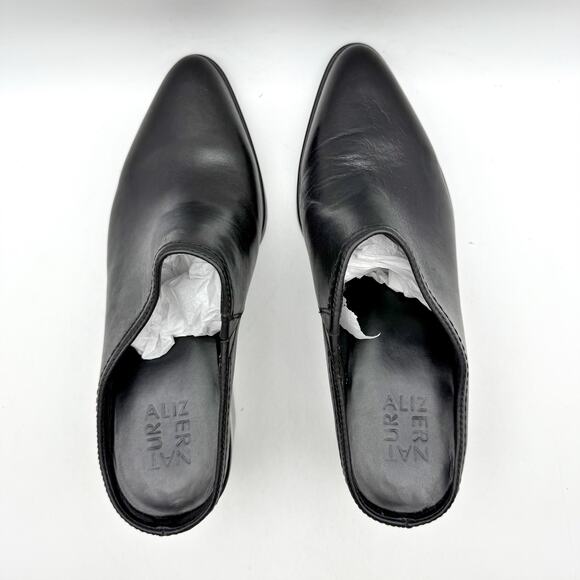 Naturalizer Womens Fairmont Mules US 8.5 Wide EU 39 Black Leather Slip On NWOB - Picture 10 of 12